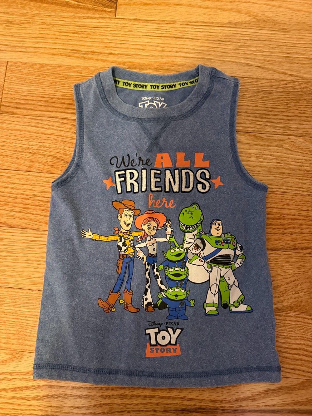Disney Toy Story Blue Sleeveless Tank with Character Graphic - Picture 1 of 3